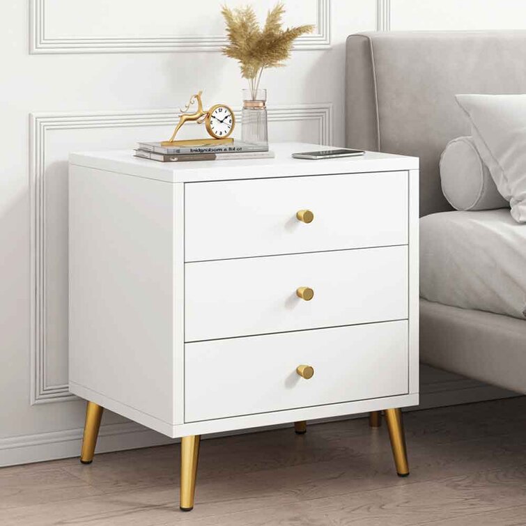 Night stand deals white and gold